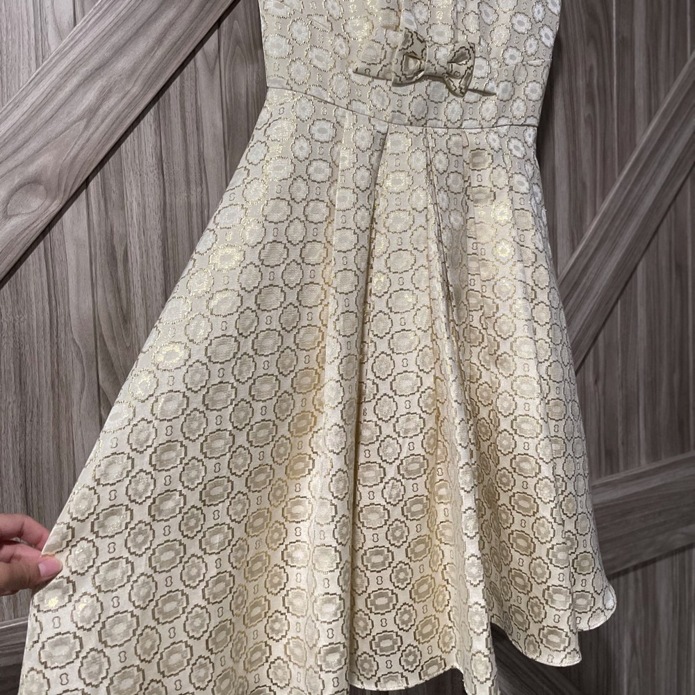 ModCloth gold and cream dress